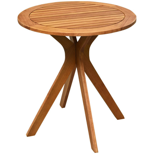 27 InchOutdoor Round Solid Wood Coffee Side Bistro Table - Tampa Home & Garden Store