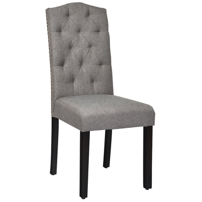 Juego de 2 sillas de comedor tapizadas capitoné - Gris