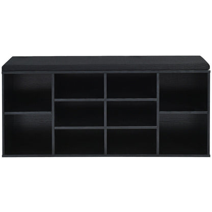 10-Cube Organizer Shoe Storage Bench with Cushion for Entryway