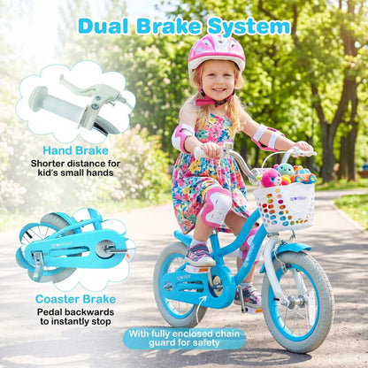Kids Bike 12 Inches with Training Wheels and Seat