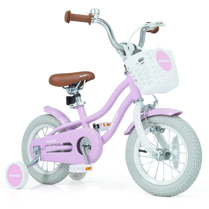 Kids 12-Inch Bike with Training Wheels and Basket