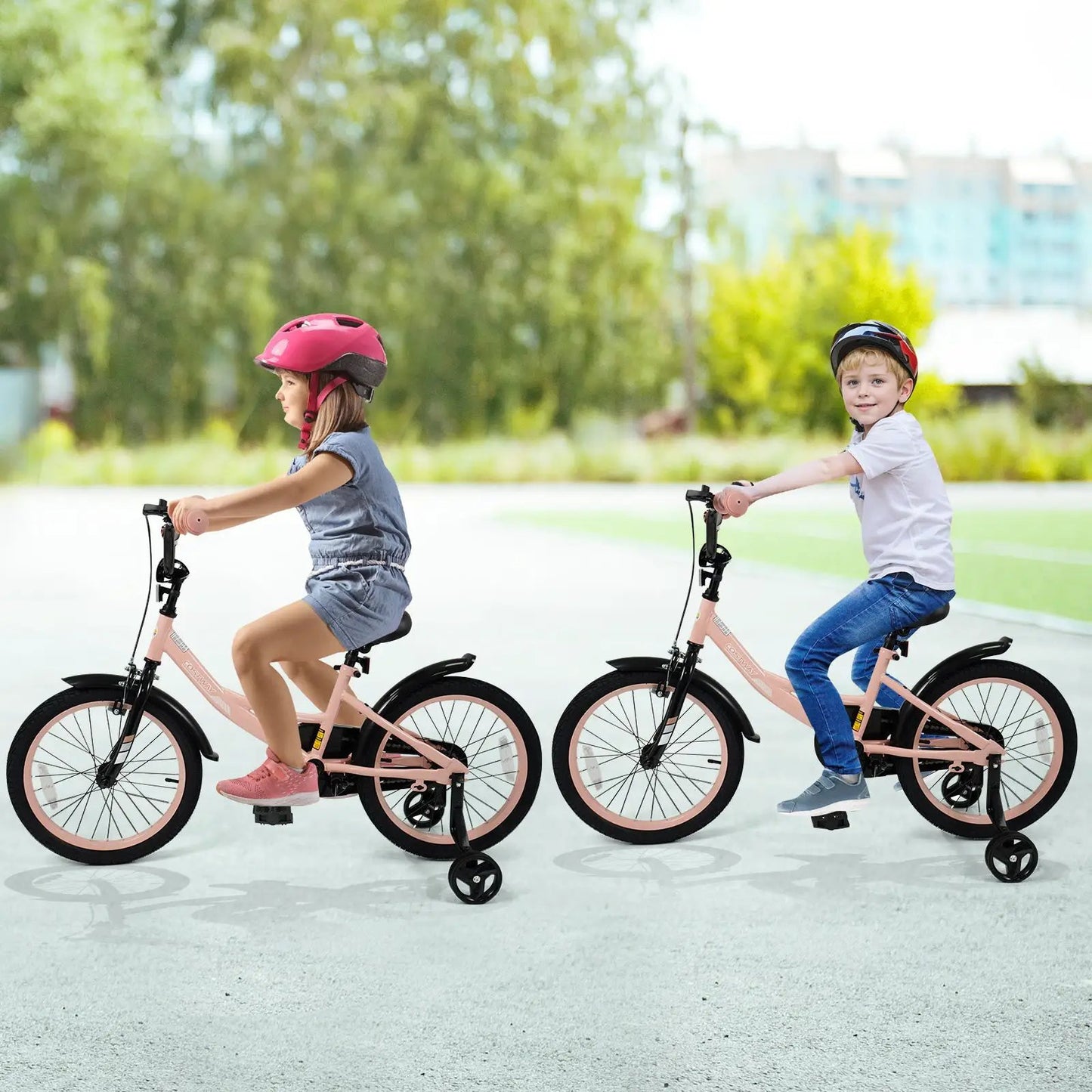 Kids Bike 12-18 Inch With Training Wheels Pink