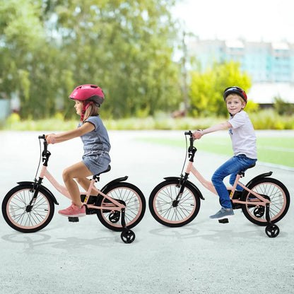 Kids Bike 12-18 Inch With Training Wheels Pink