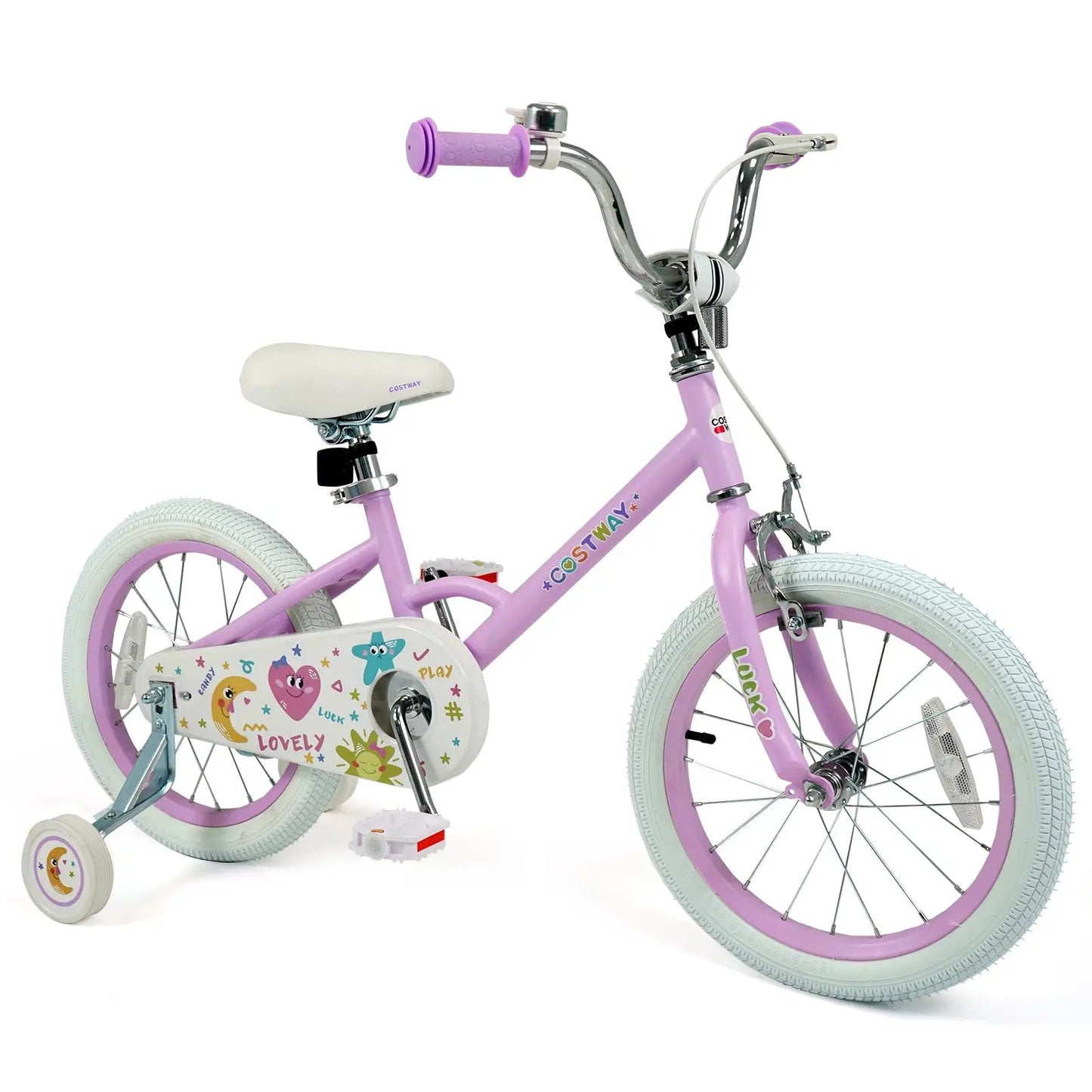 Kids Bike 12 18 Inch with Training Wheels Purple