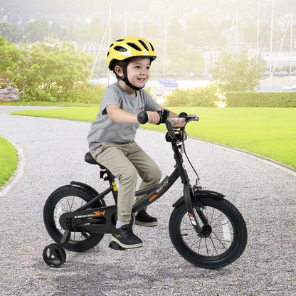 12/14/16/18 Inches Kids Bike with Removable Training Wheels and Adjustable Seatfor 3-8 Years Old Black