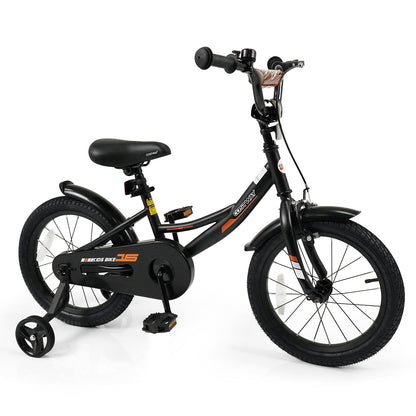12/14/16/18 Inches Kids Bike with Removable Training Wheels and Adjustable Seatfor 3-8 Years Old Black