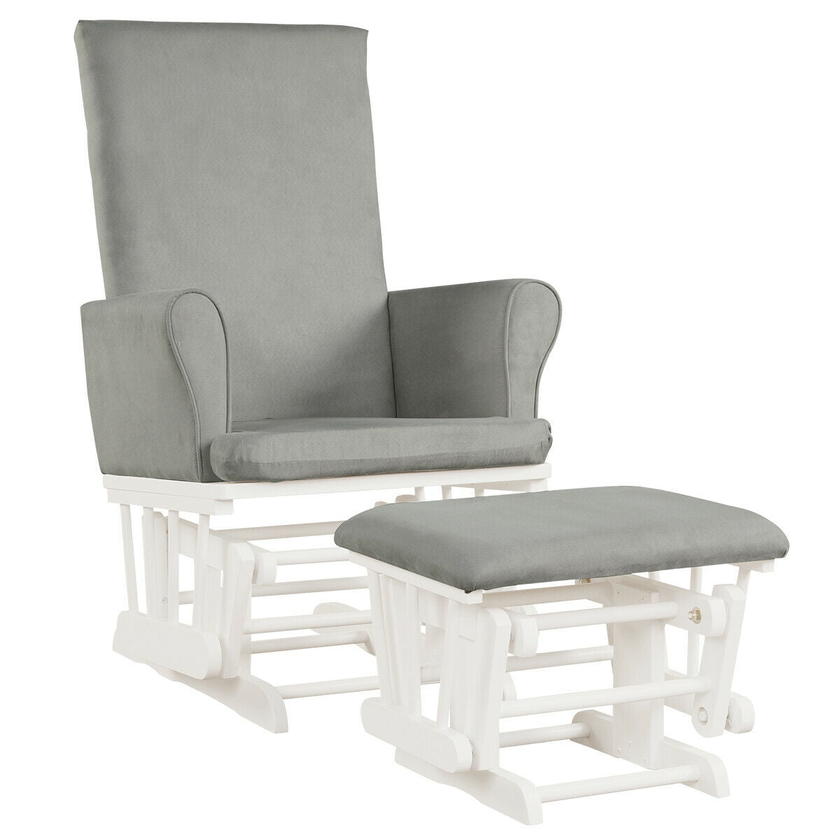 Mecedora relax para bebé y conjunto de cojín con otomana-Rosa