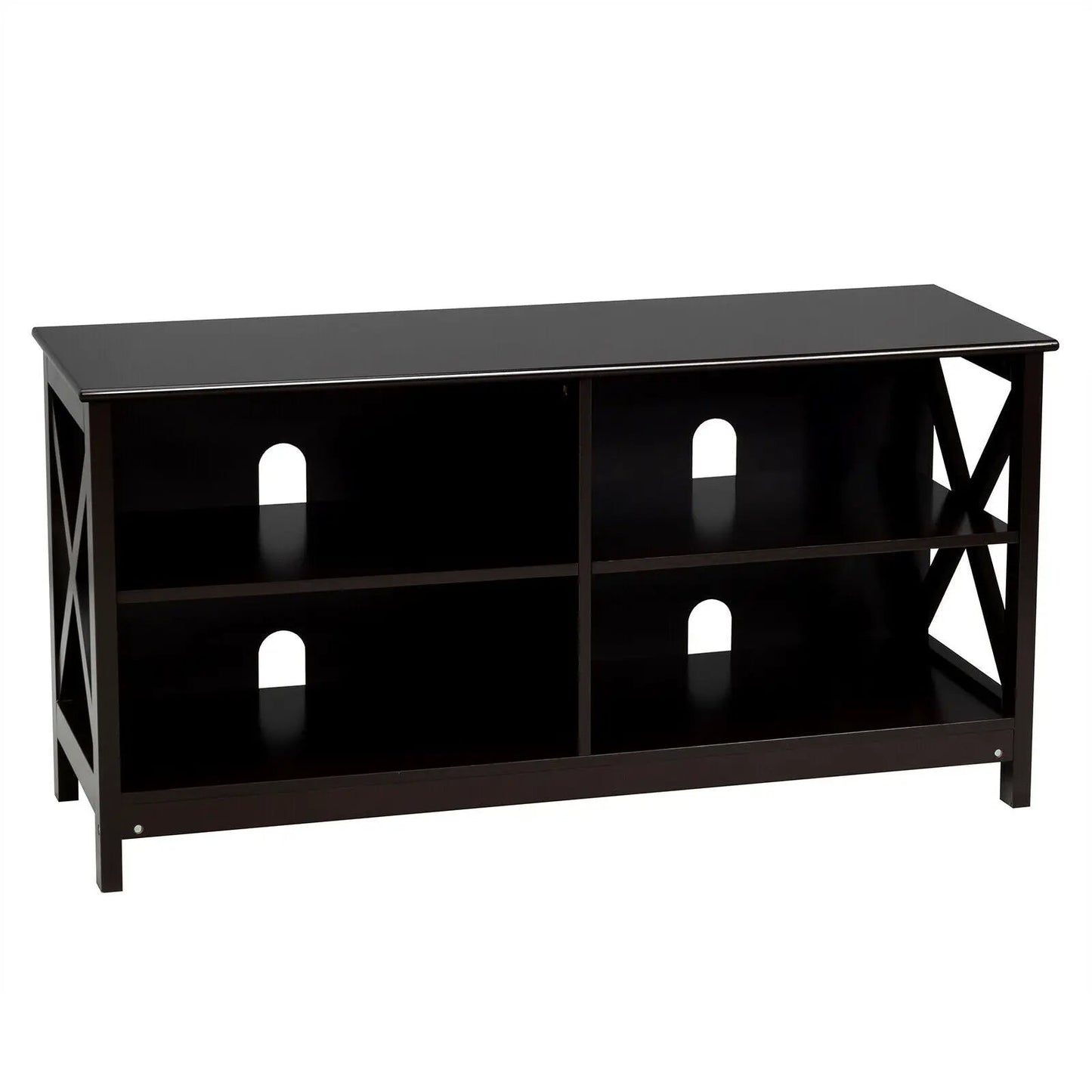 Wooden TV Stand for 55 TV with X Shaped Frame