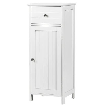 Wooden Bathroom Floor Storage Cabinet With Drawer