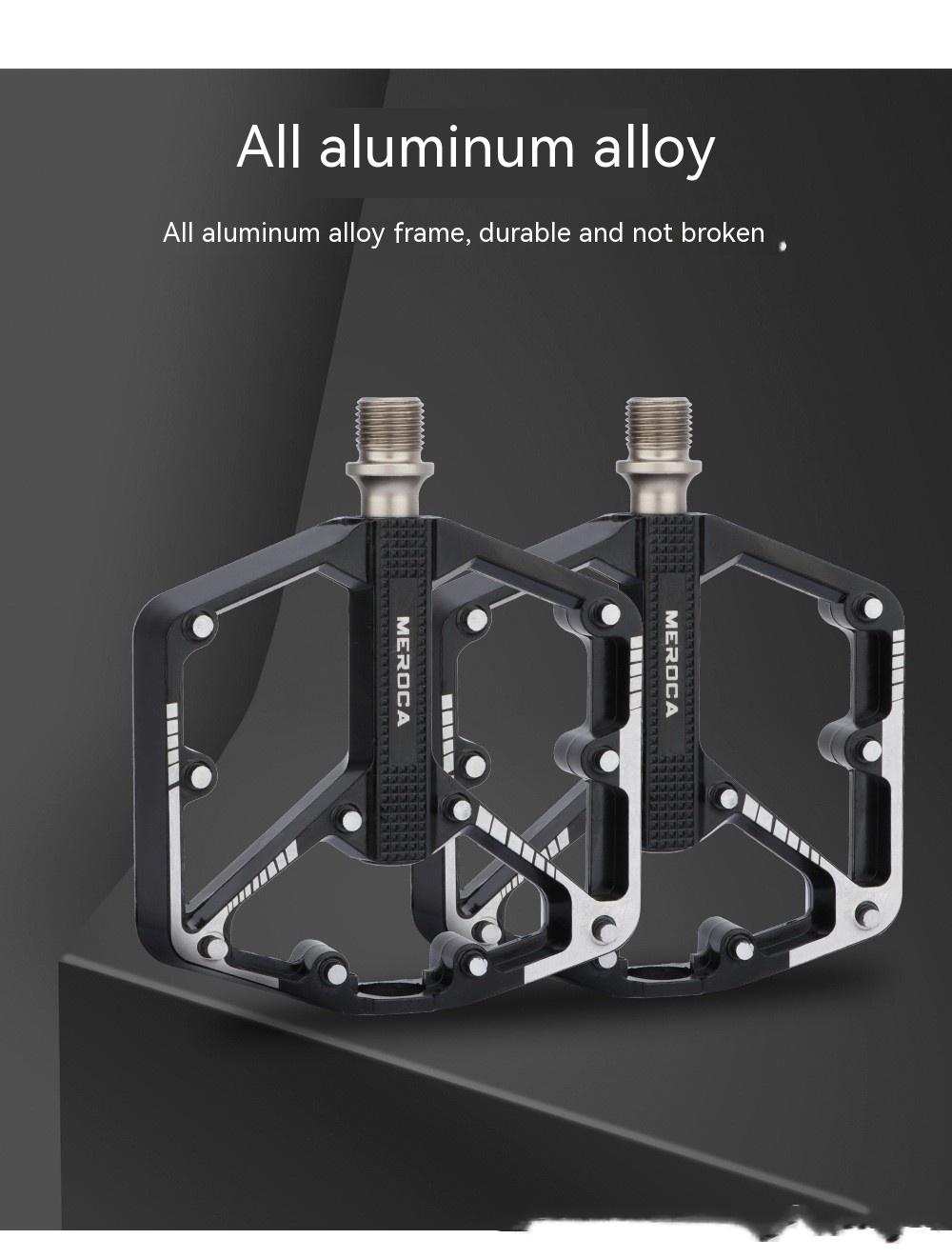 Bicycle pedals pair, non-slip aluminum alloy flat platform, black with silver accents on Tampa Home & Garden Store