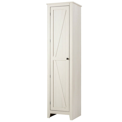 Linen Tower Bathroom Storage Cabinet Tall Slim Side Organizer with Shelf-Walnut