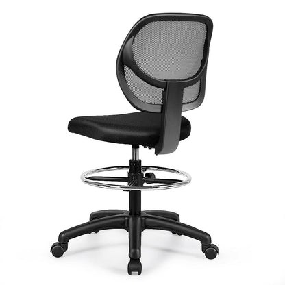 Silla de oficina de dibujo con respaldo medio de malla y altura ajustable