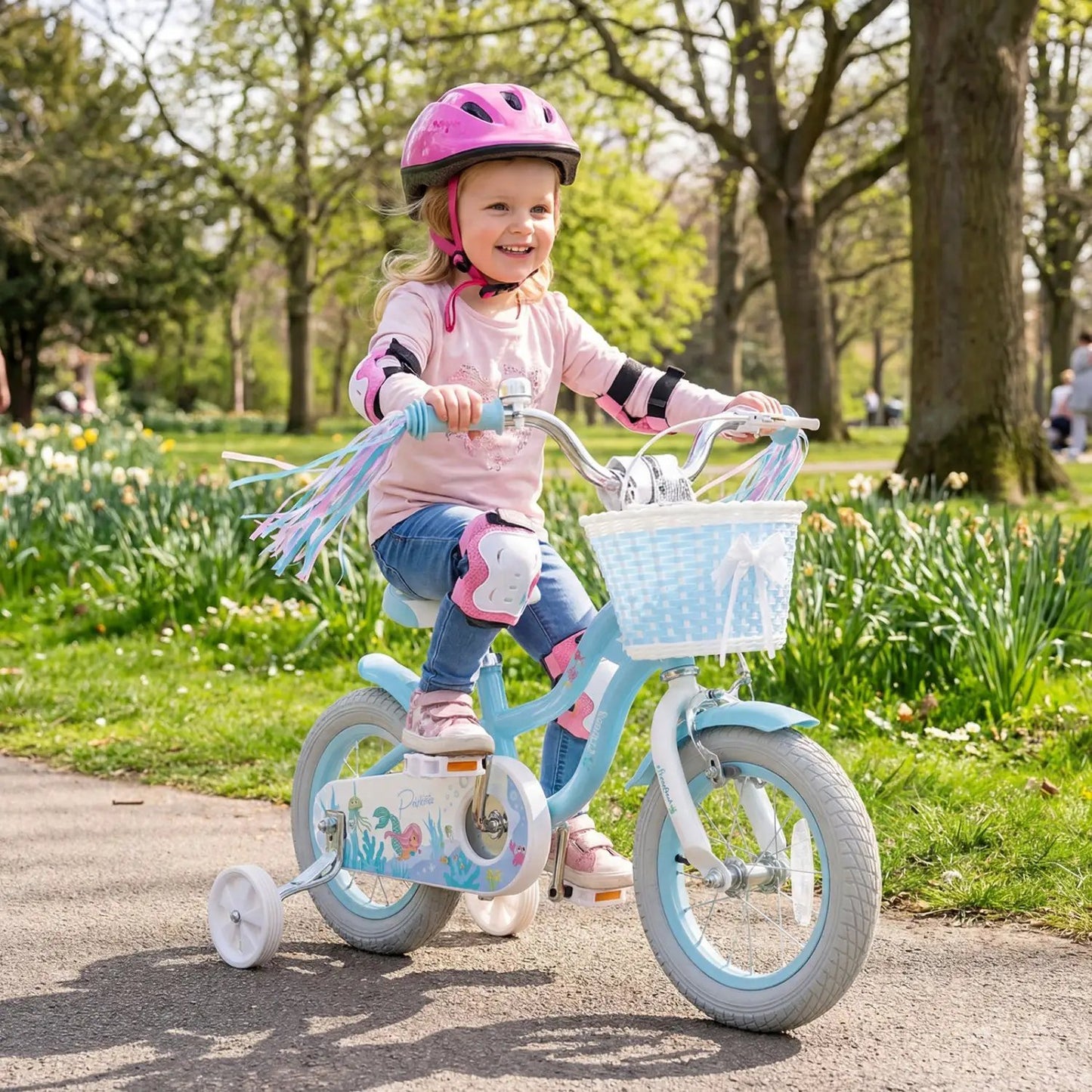 Kids Mermaid Bike 12 to 20 Training Wheels Basket