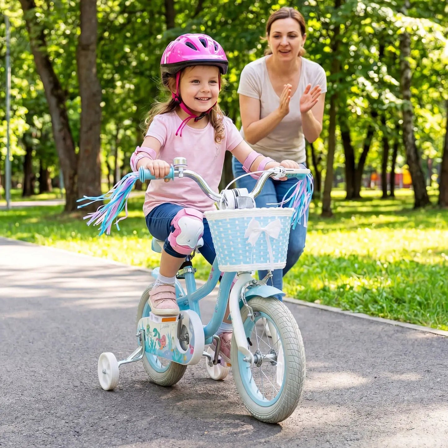 Kids Mermaid Bike 12 to 20 Training Wheels Basket