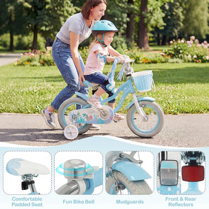 Kids Mermaid Bike 12 to 20 Training Wheels Basket