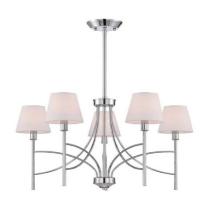 Millau Five Light Chrome and Fabric Chandelier