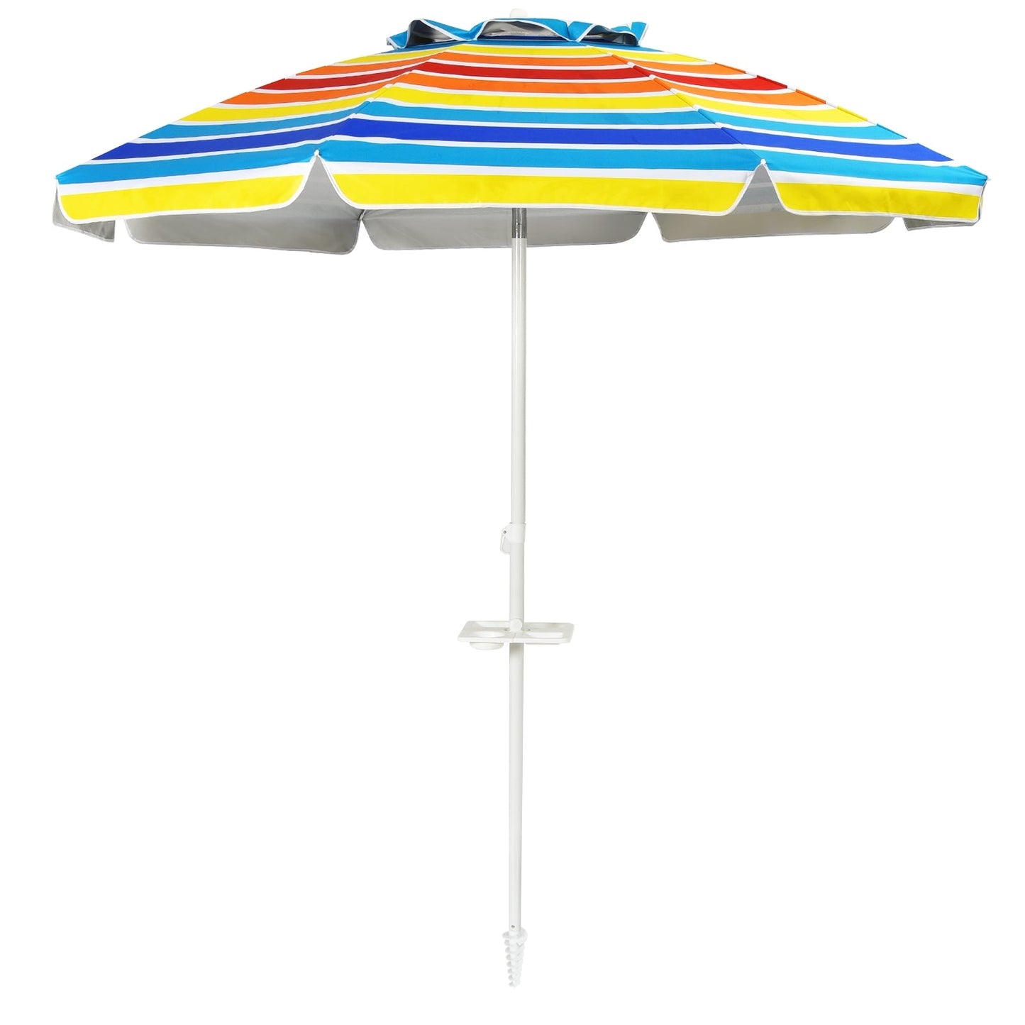 Sombrilla de Playa Portátil para Exteriores de 7.2 Pies con Anclaje para Arena y Mecanismo de Inclinación-Verde