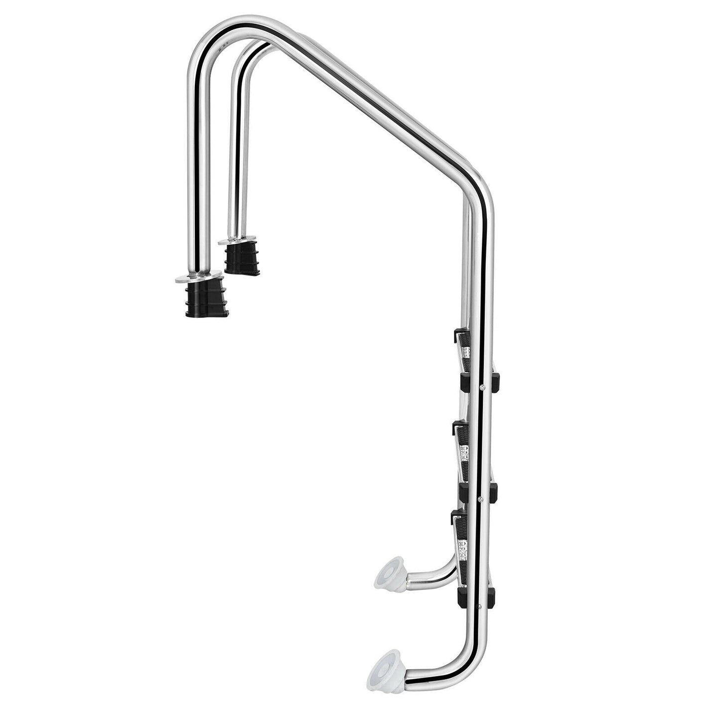 Escalera de Acero Inoxidable de 3 Peldaños para Piscina con Peldaños Antideslizantes