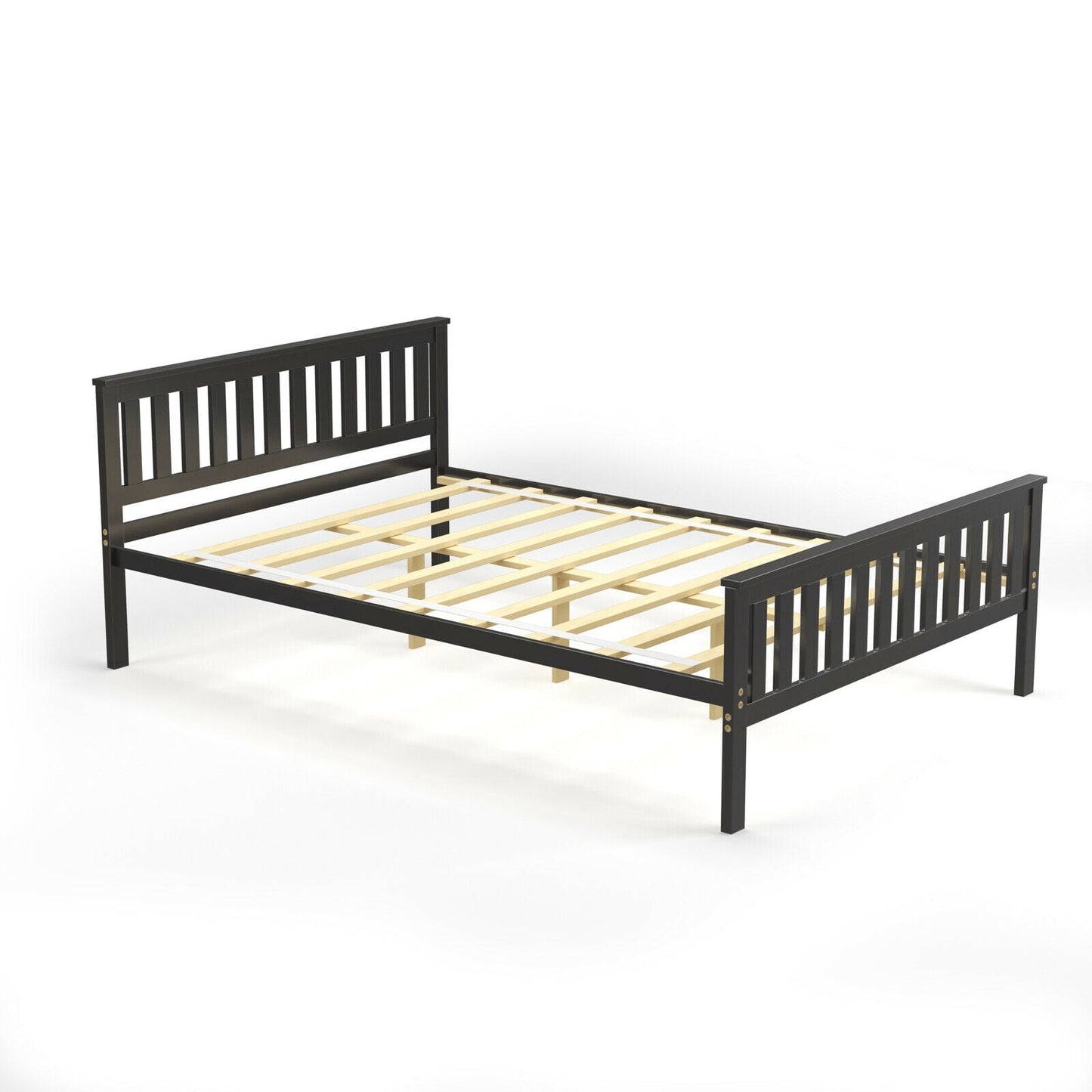 Cama de plataforma de madera de tamaño completo con cabecero
