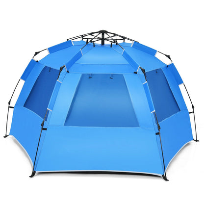 GemGear 3-4 Person Easy Pop Up Beach Tent UPF 50+ blue sun shelter on Tampa Home & Garden Store