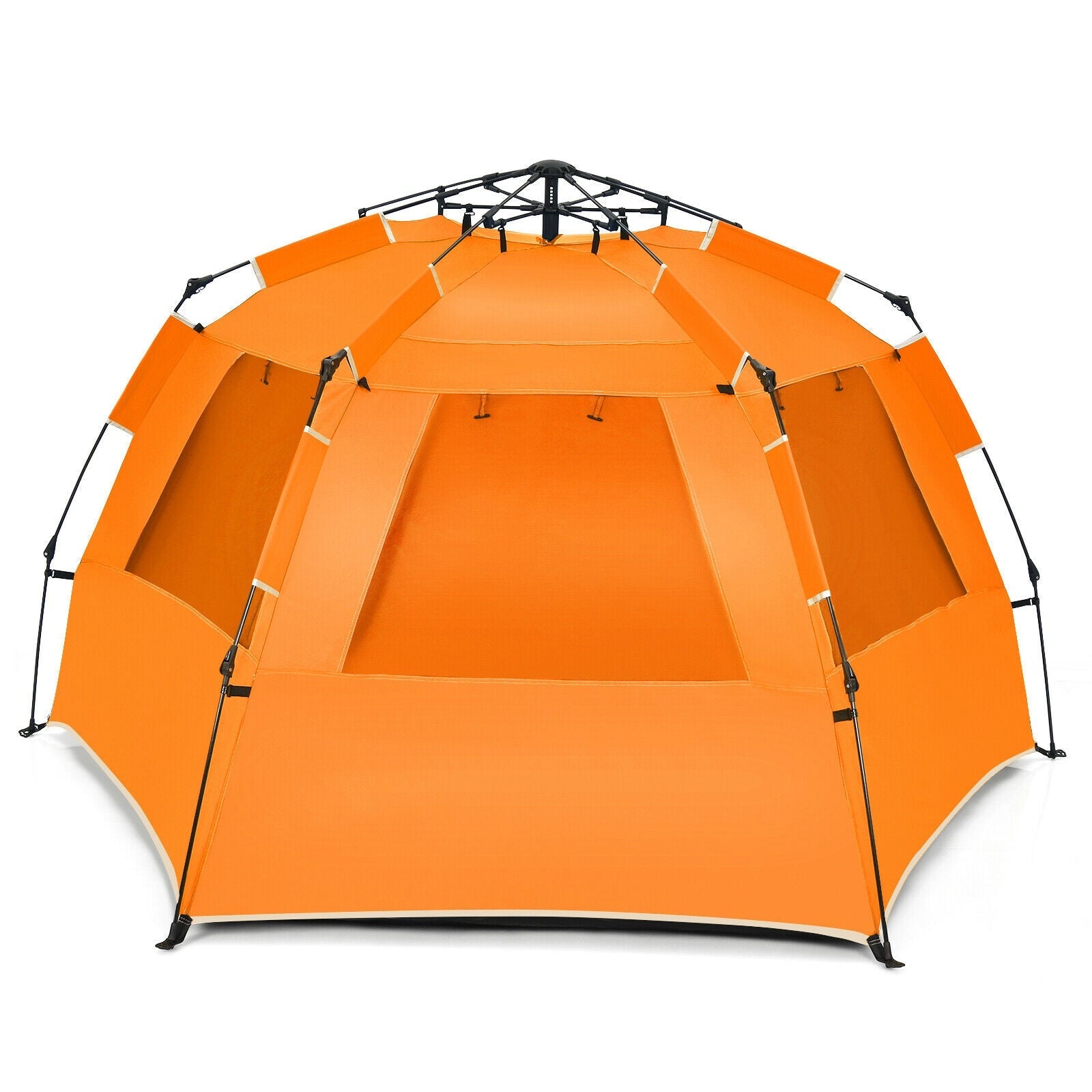 GemGear 3-4 Person Easy Pop Up Beach Tent UPF 50+ Portable Sun Shelter in bright orange on Tampa Home & Garden Store