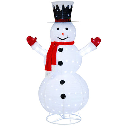 6 ft LED-lit snowman statue with top hat, red scarf, black button details, glitter mittens DirectDeals on Tampa Home & Garden Store