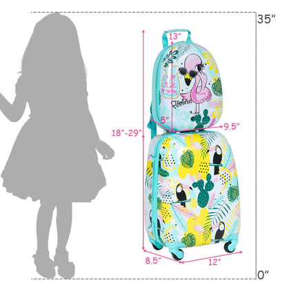 GemGear 2-piece kids luggage: 12-inch backpack and 16-inch rolling suitcase with tropical print on Tampa Home & Garden Store