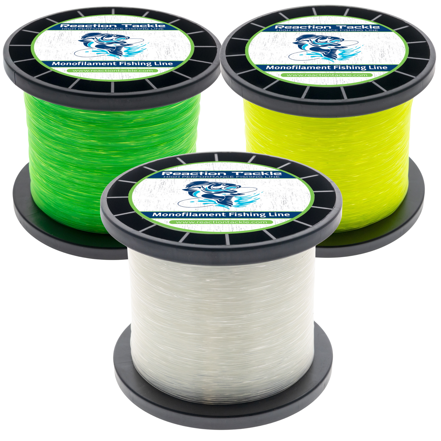 Fil de pêche monofilament en nylon Reaction Tackle - Bobines jumbo de 1 livre