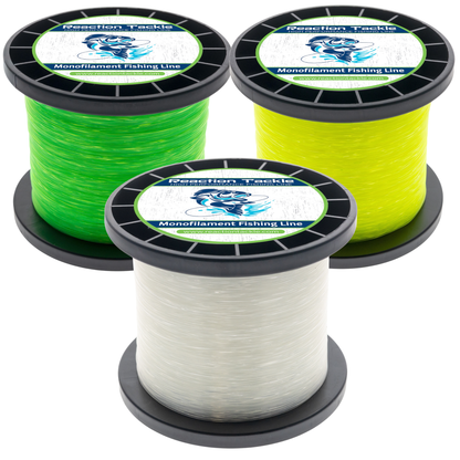 Fil de pêche monofilament en nylon Reaction Tackle - Bobines jumbo de 1 livre
