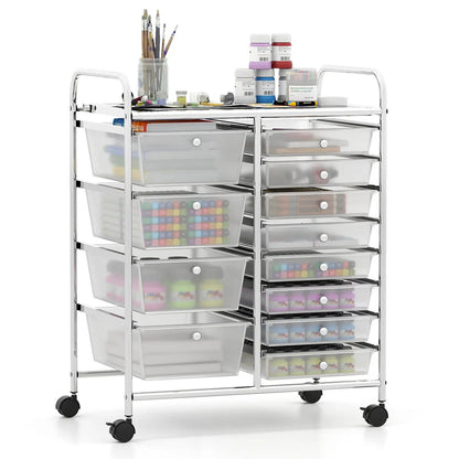 12-Drawer Rolling Cart with Multi-Use Storage