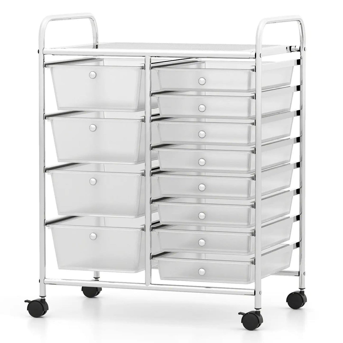 12-Drawer Rolling Cart with Multi-Use Storage
