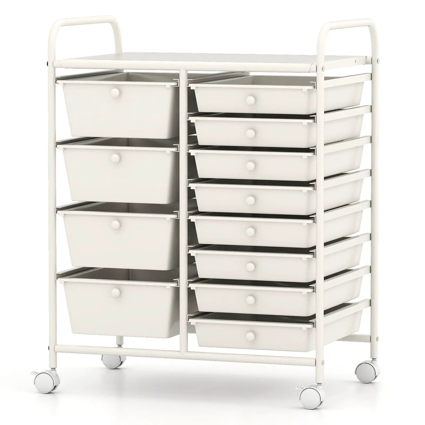 12-Drawer Rolling Cart with Multi-Use Storage