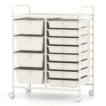 12-Drawer Rolling Cart with Multi-Use Storage