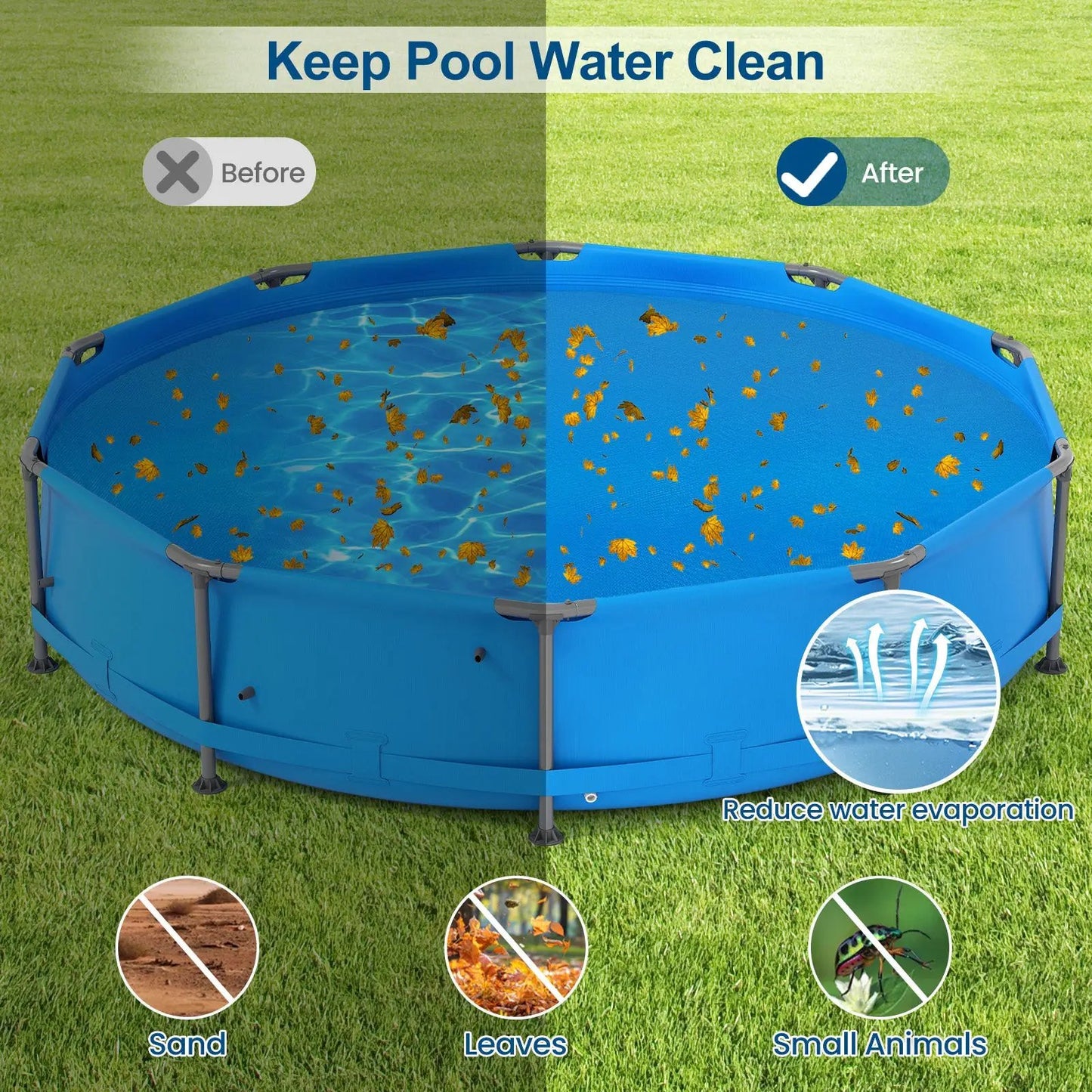 Round Solar Pool Cover 12-Foot 12 Mil Blue