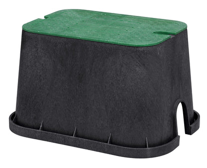 Orbit Irrigation rectangular sprinkler valve box 53212 with green lid for underground irrigation on Tampa Home & Garden Store