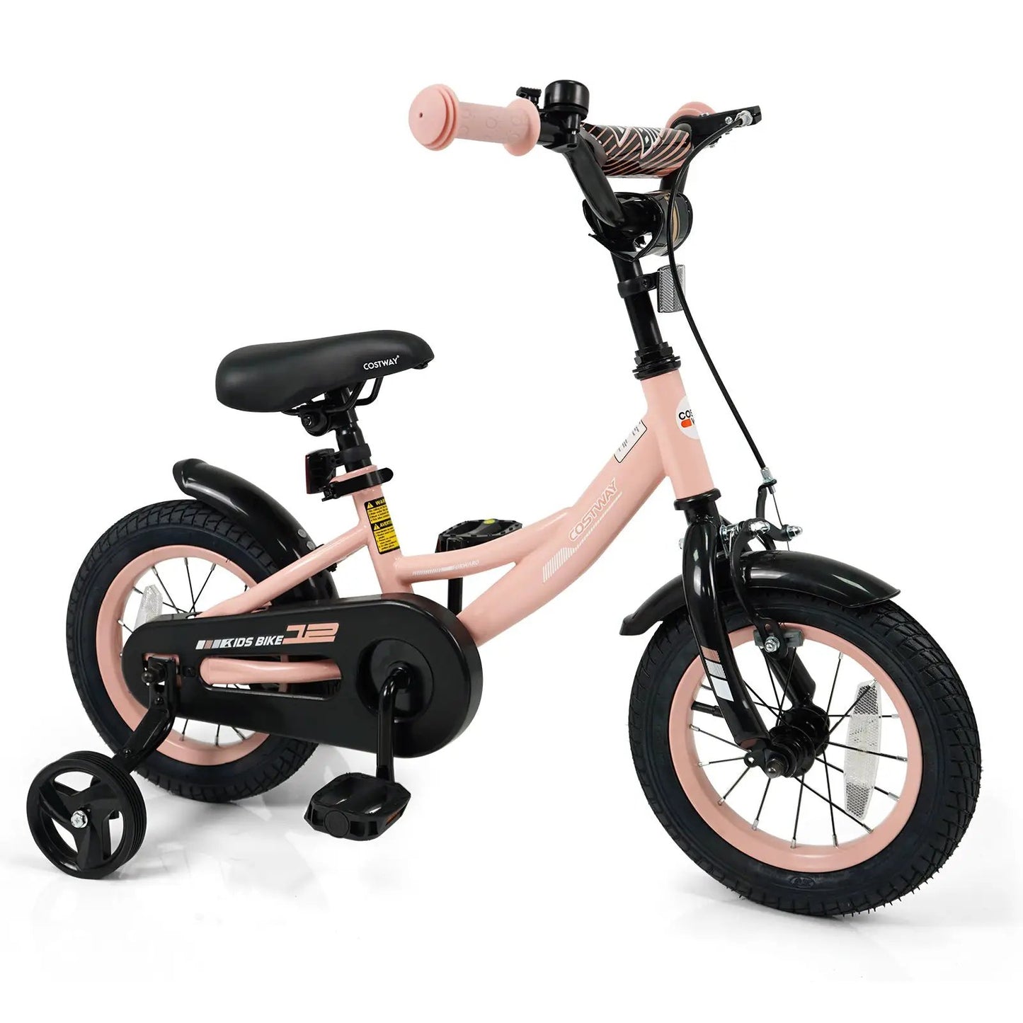 Kids Bike 12-18 Inch With Training Wheels Pink
