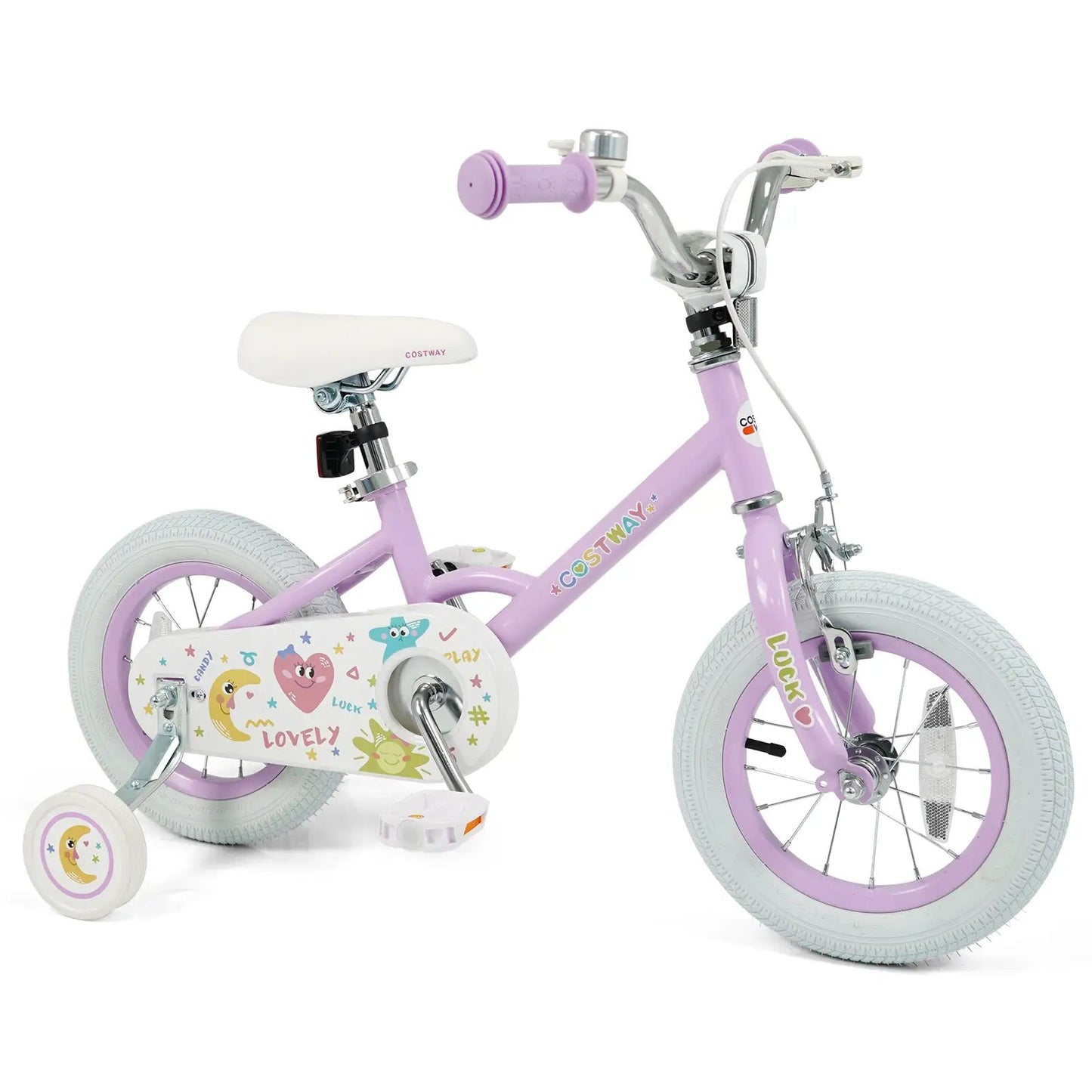 Kids Bike 12 18 Inch with Training Wheels Purple