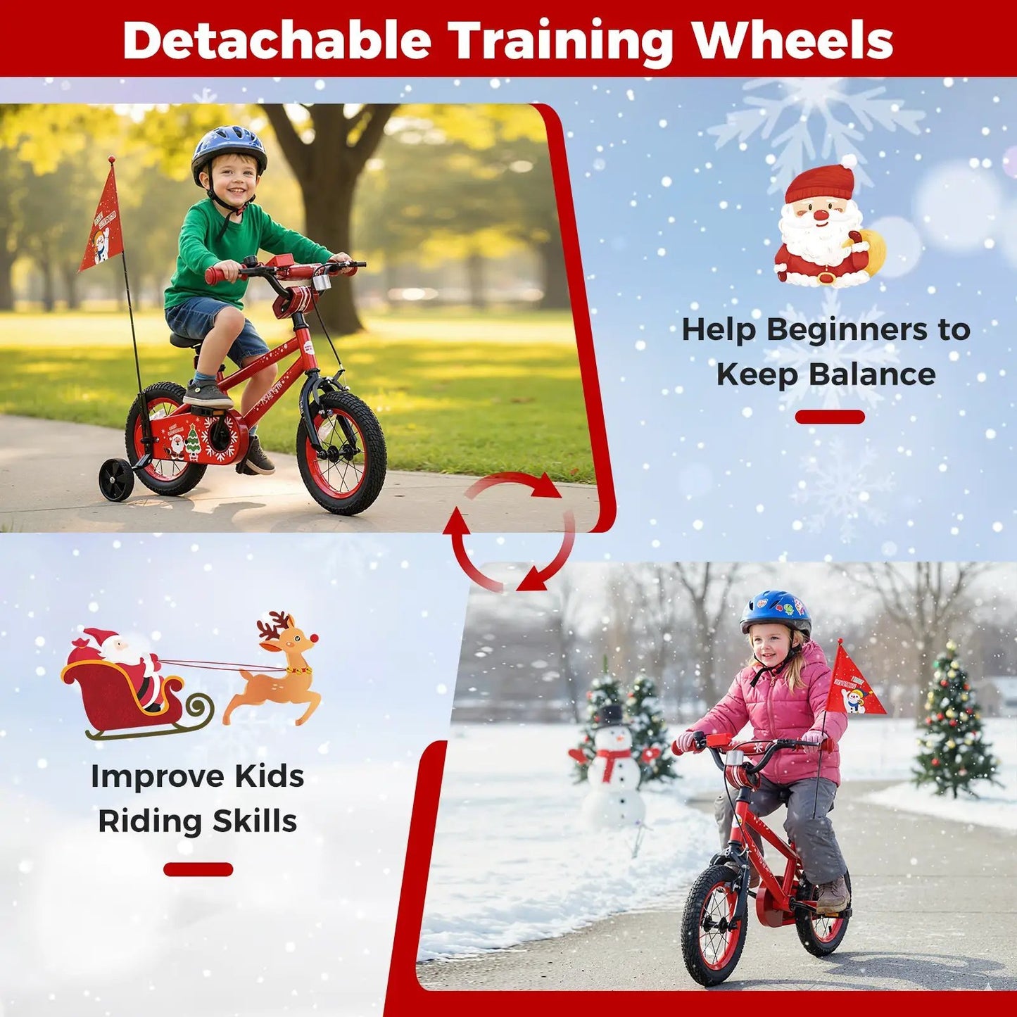 Kids Bike 12 to 18 Inch with Training Wheels
