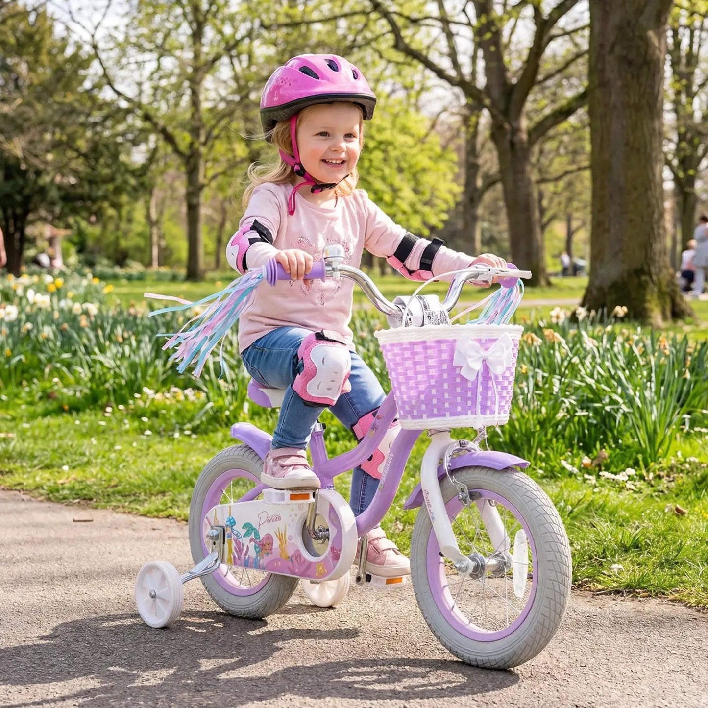 Kids Bike 12-20 Inch With Training Wheels Purple