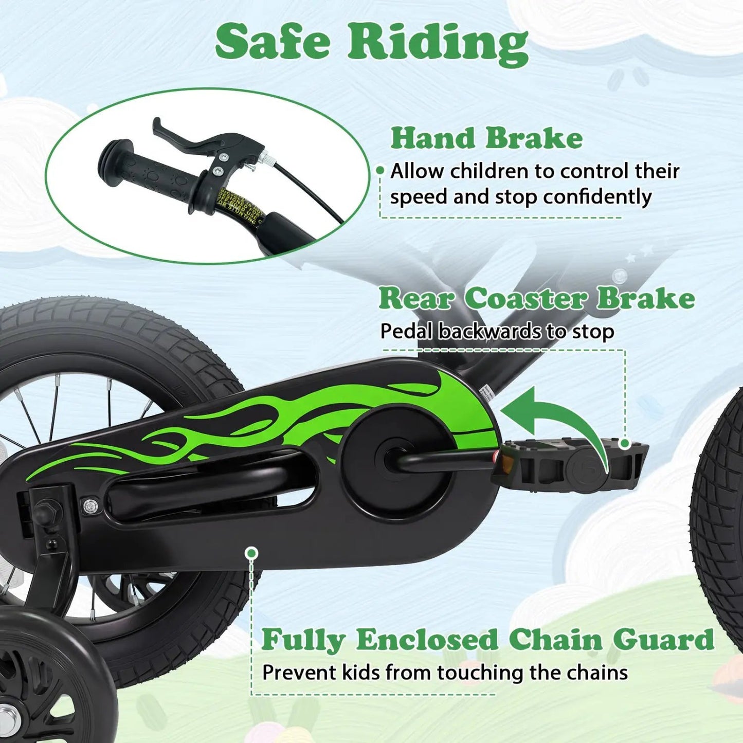 12 Inch Kids Bike With Training Wheels Ages 3-4