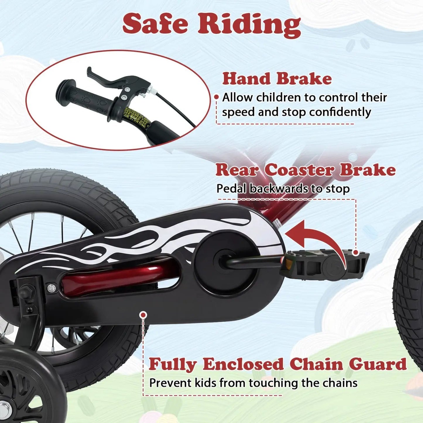 12 Inch Kids Bike With Training Wheels Ages 3-4