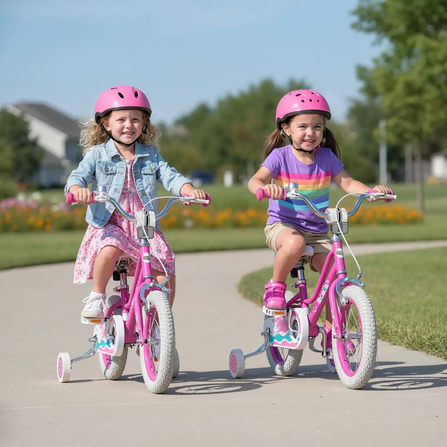 Kids Bike 12-18 Inch with Training Wheels Pink