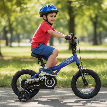 Kids 14-Inch Bike With Training Wheels Navy