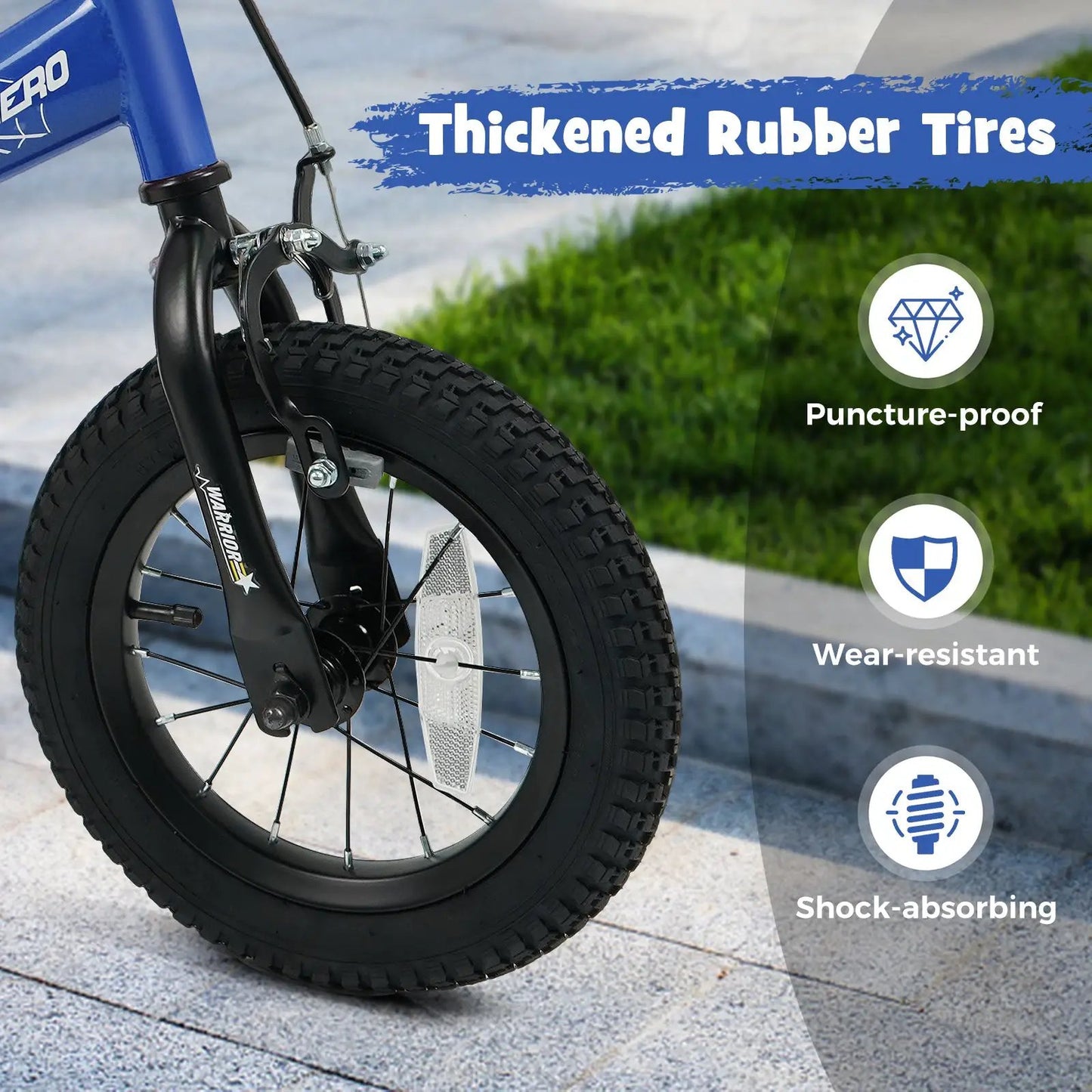 Kids 14-Inch Bike With Training Wheels Navy