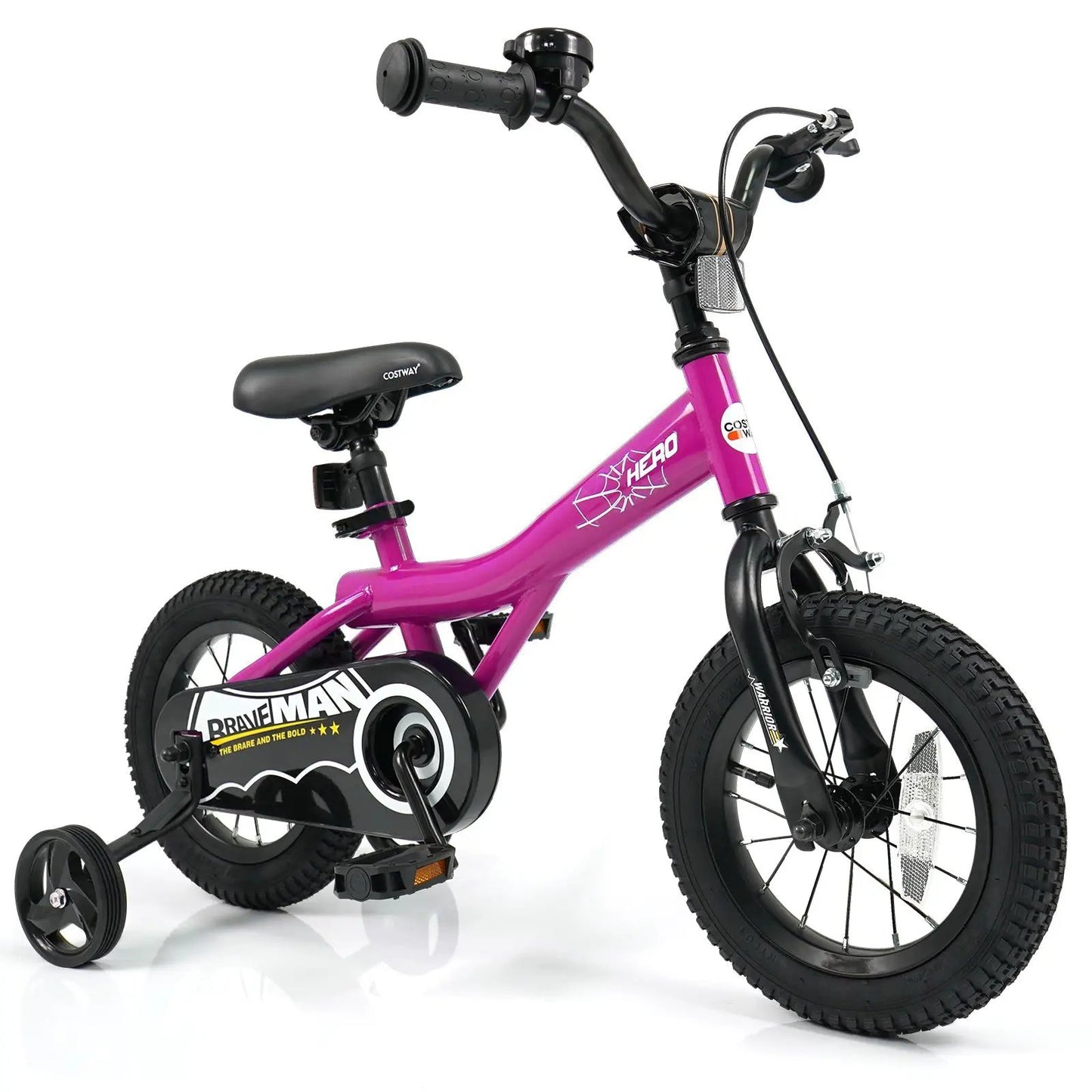 Kids Bike 14-Inch with Training Wheels Pink