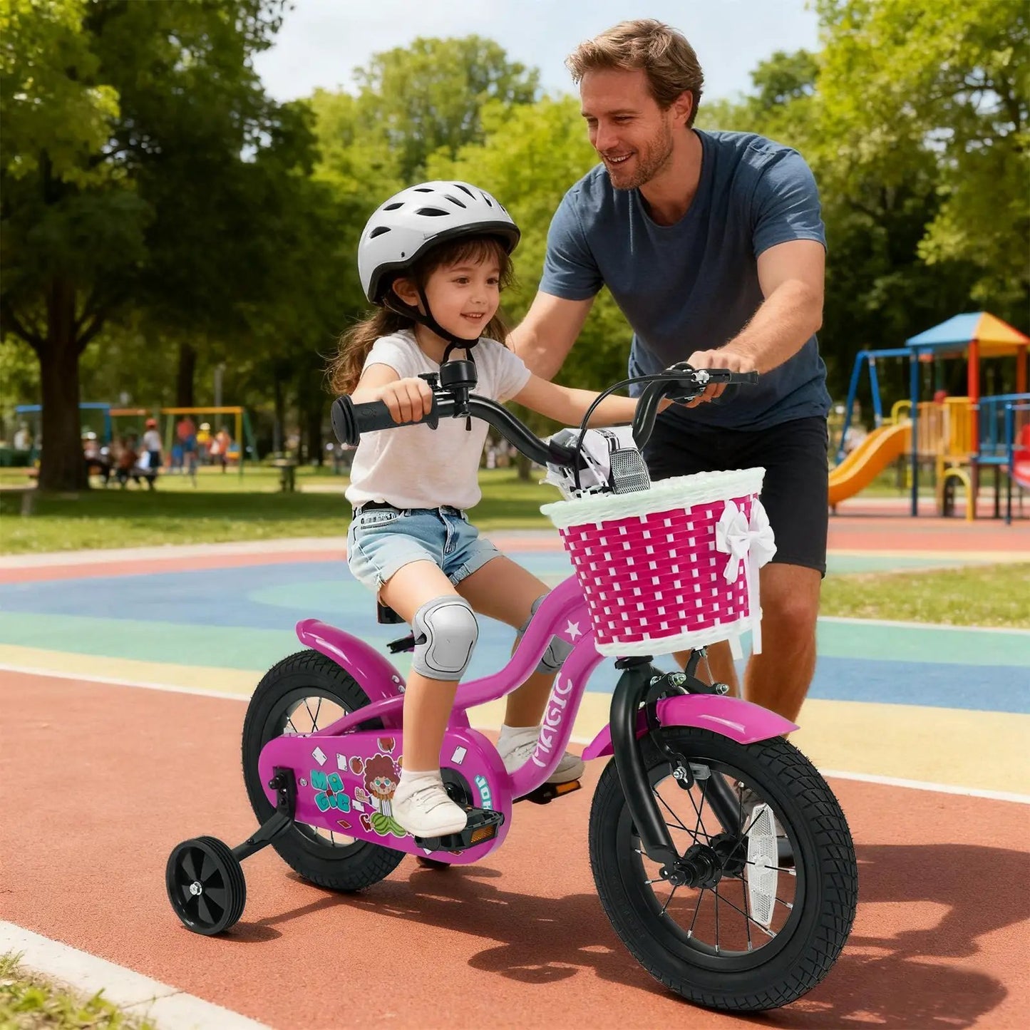 Kids Bike With Training Wheels 12 to 18 Inch Rose