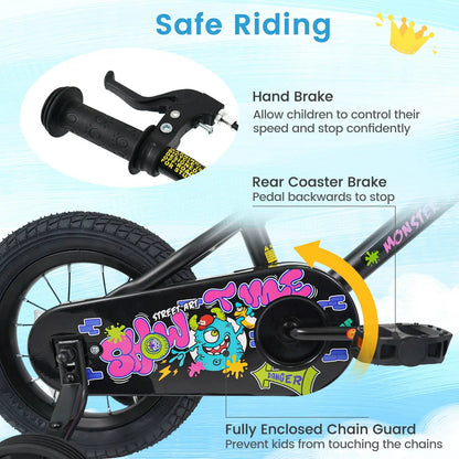 18-Inch Kids Bike With Training Wheels 4-8