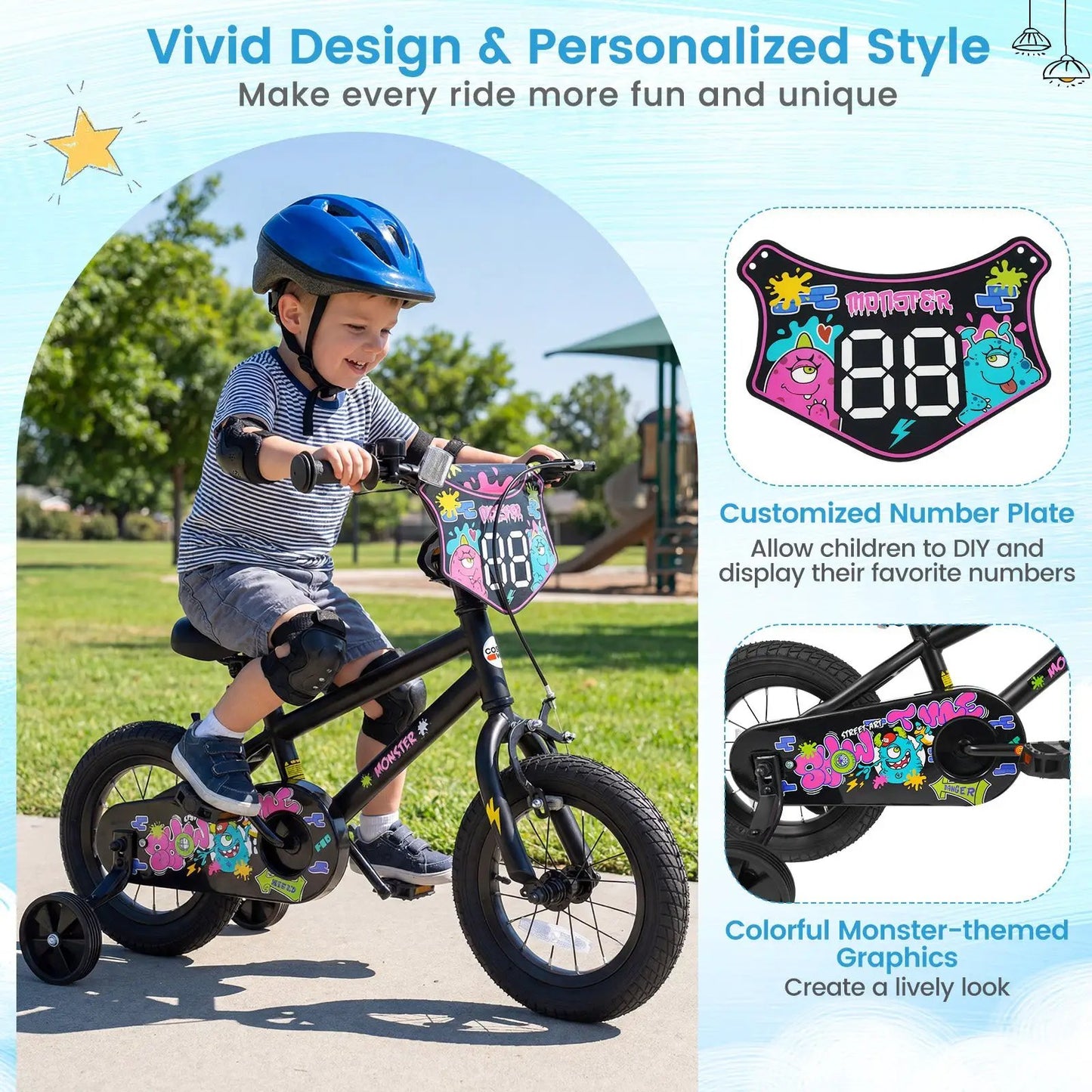18-Inch Kids Bike With Training Wheels 4-8