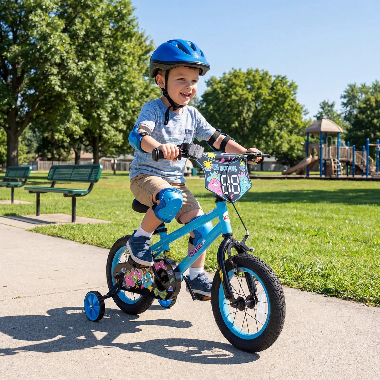 Kids Bike Sixteen Inch Training Wheels For Ages 4