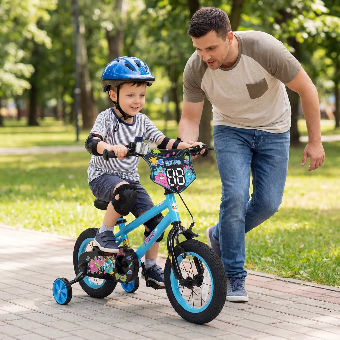 Kids Bike Sixteen Inch Training Wheels For Ages 4